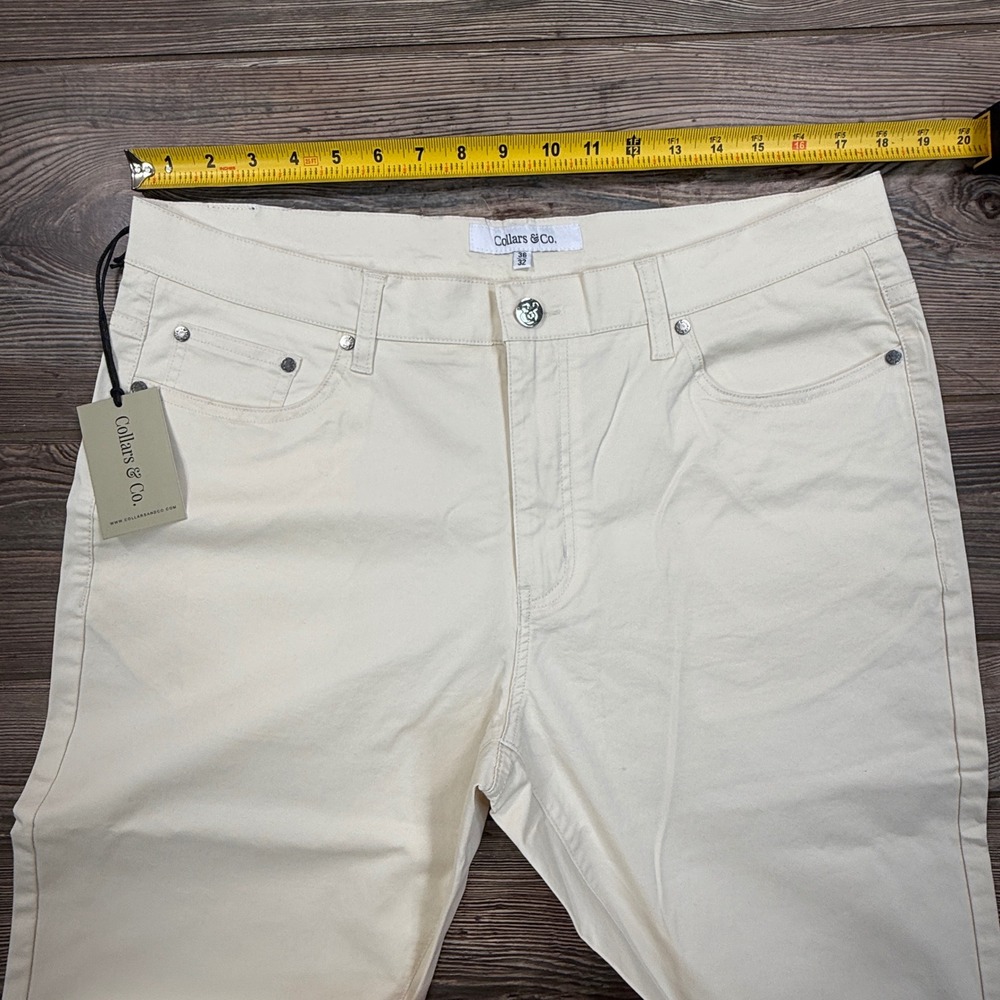 Collars & Co Mens Size 36x32 CEO 5-Pocket Pants Stone Tan Casual NWT - Picture 6 of 9